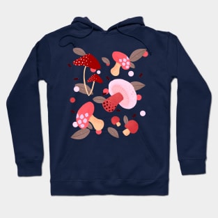 Pink and red mushrooms Hoodie